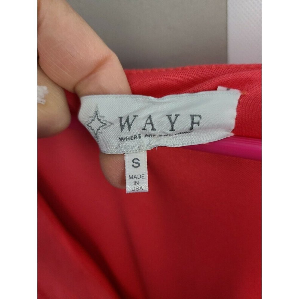 Wayf Red Short Sleeve Fit & Flare Midi Dress Sz S - Picture 7 of 7